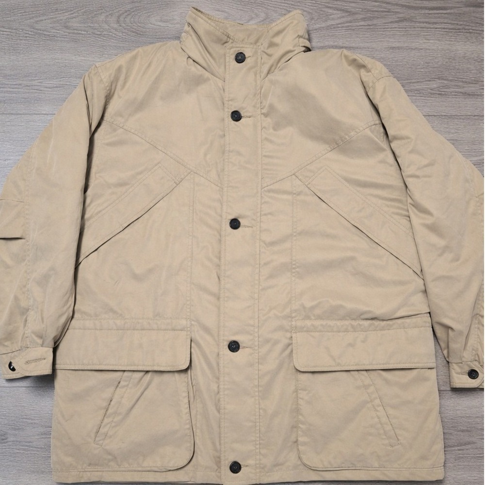 Roundtree & Yorke Field Jacket Mens 2XL Tan Quilted Lined Heavy Utility Coat